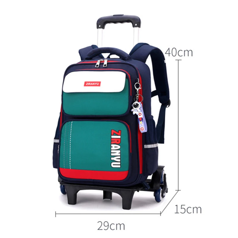 Astronaut Backpack for Girls Boys Children School Bag With Wheels Trolley Backpack Schoolbag Rolling Wheeled Backpack Book Bags