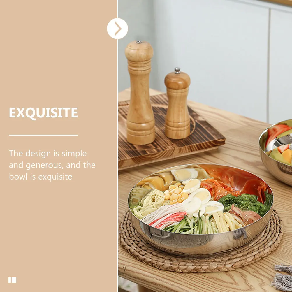 

Чаша из нержавеющей стали. Многоцелевой кухонный аксессуар. Простой дизайн. Беспочественная поверхность. Легко хранить и чистится.