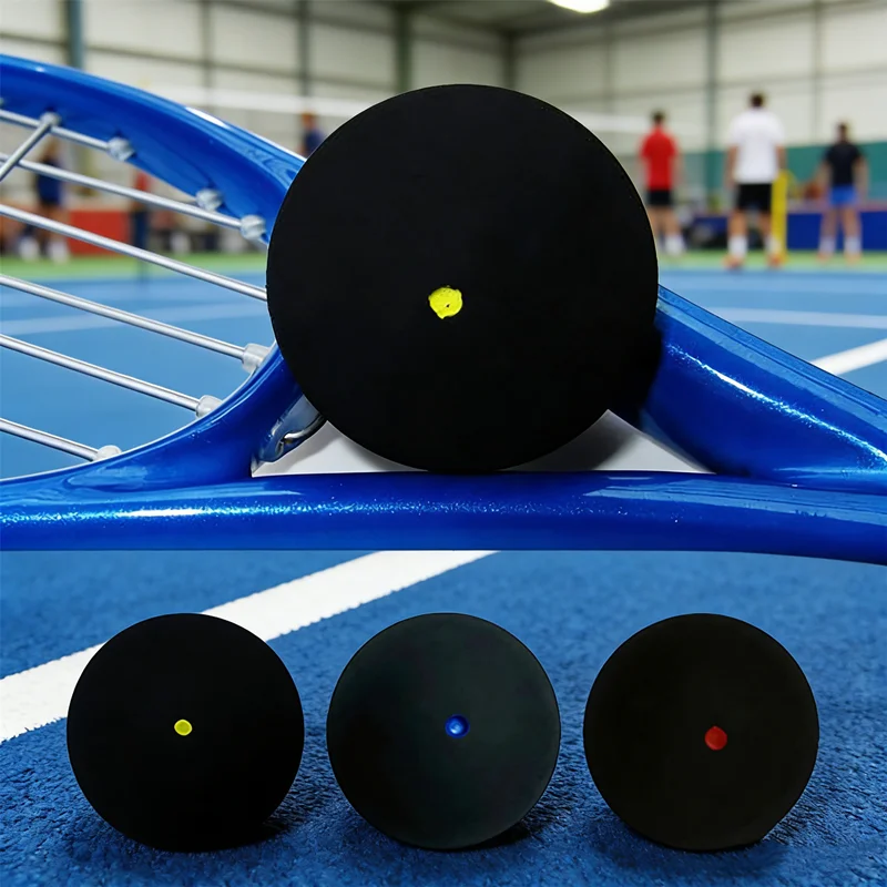 Squash Training Balls Set Official Red (Slow) & Blue (Fast) Dot Rubber Balls, Durable & Consistent Bounce for Skill Development