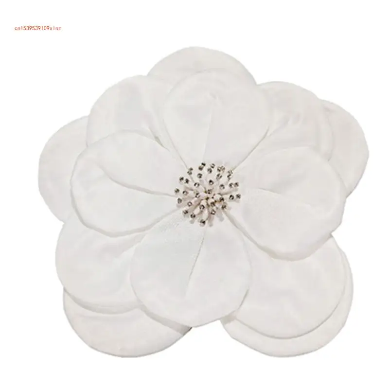 Multi Layer Soft Fabric Large Flower Brooch Stylish Breastpin for Dresses and Tops Floral Shaped Corsage Party Accessory