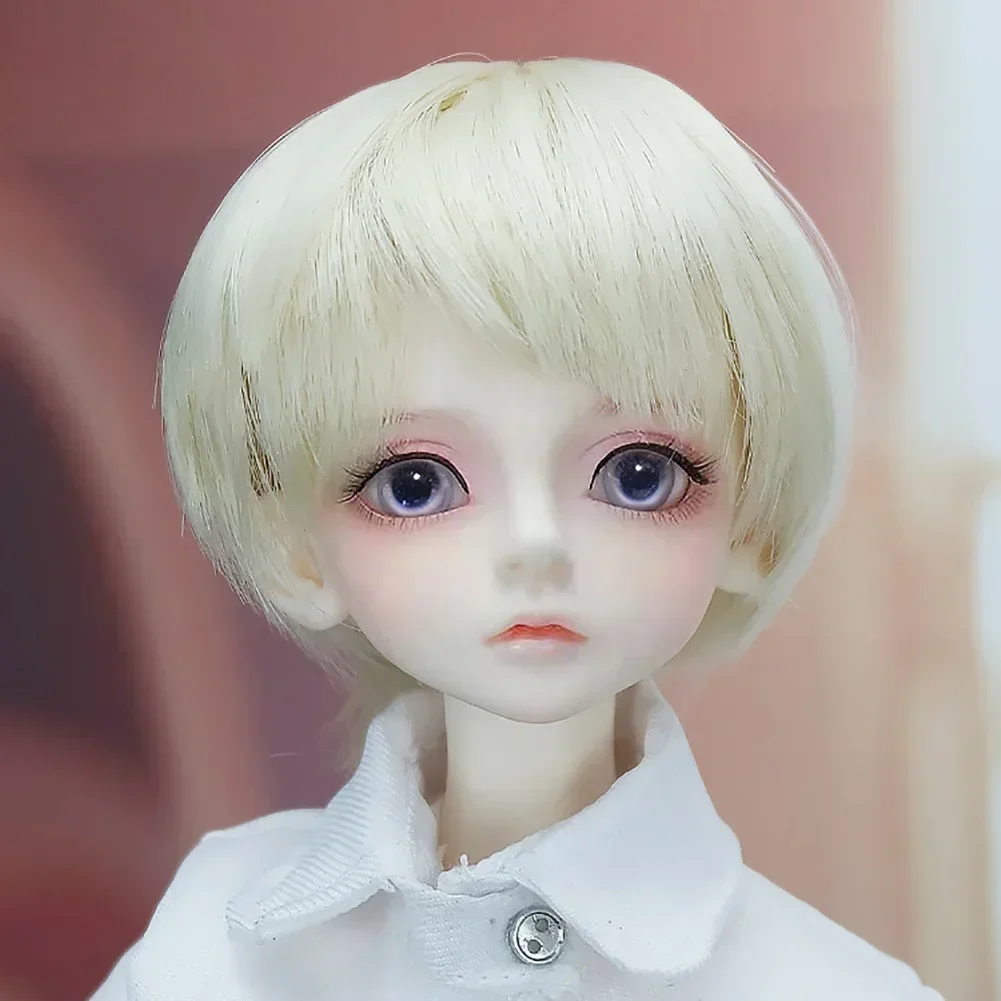 1/3 BJD Doll Wig High Temperature Fiber Short Hair Can Perm and Curly DIY Hairstyle Doll Accessories Dress Up Toys