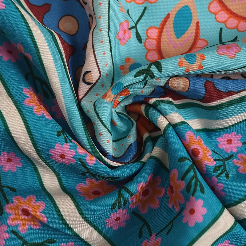 Abito da donna Boho con stampa geometrica, cinturino per spaghetti, vita aderente, abito longuette fluido per le vacanze estive, feste casual in spiaggia