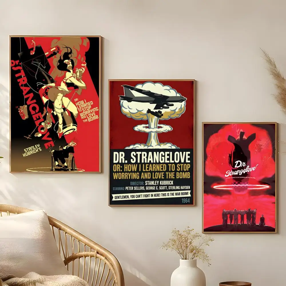 Movie Dr. Strangelove Poster Poster Self-adhesive Art Waterproof Paper Sticker Coffee House Bar Room Wall Decor