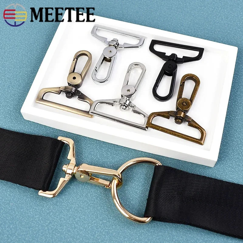 

2/5Pcs Meetee 38mm Metal Swivel Buckle Bag Strap Trigger Snap Lobster Clasp Carabiner Webbing Connector Hook Hardware Accessory