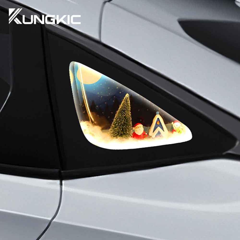 

Metal Car Rear Window Triangle Light Personalised Creative Car Accessories for Honda Civic Accord 11th 2022 2023 Christmas Gift