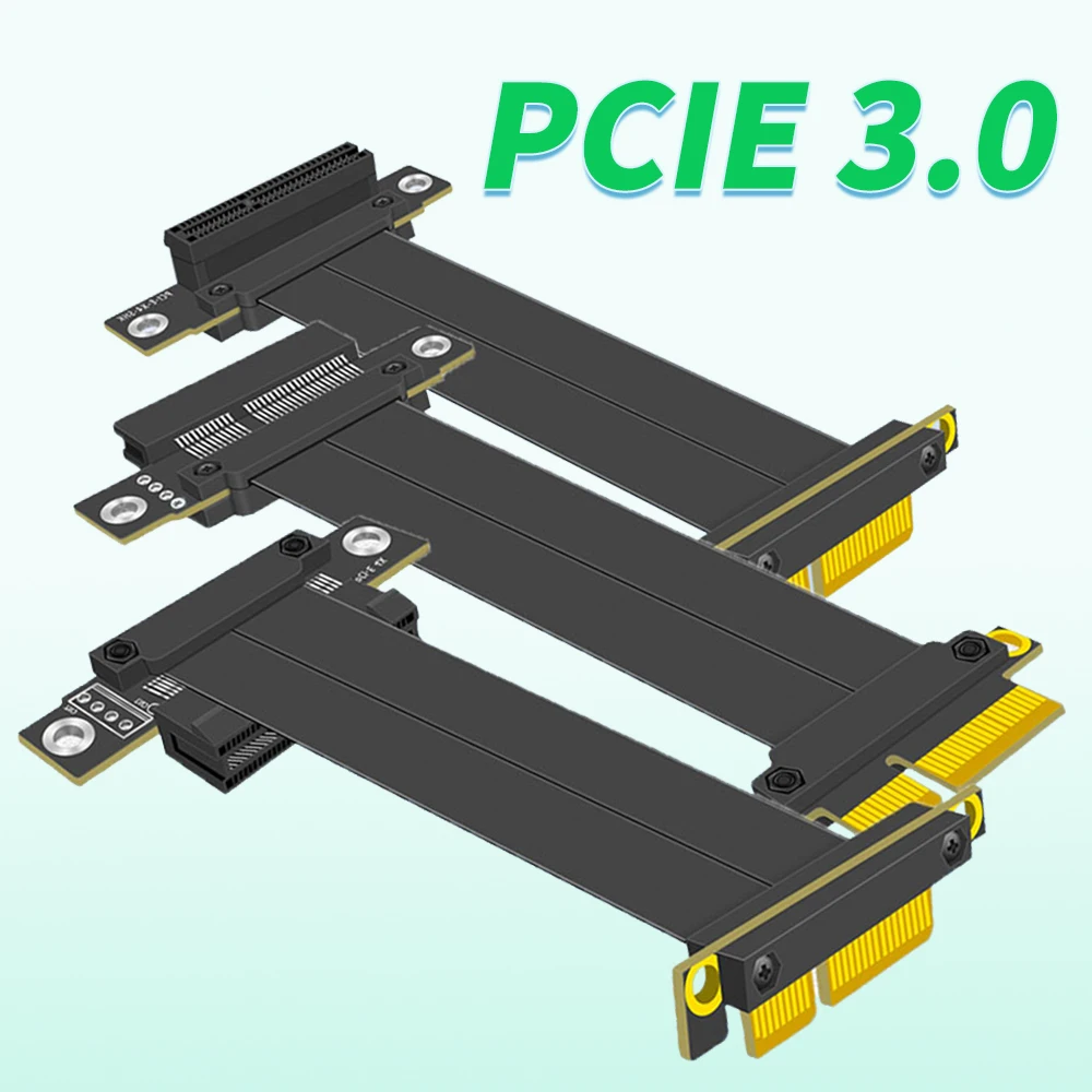 

Двойной 90 градусов прямоугольный удлинитель PCIe 3,0x4 до x4 высокоскоростной шиномонтажный кабель PCI Express 4x карта расширения ленточный удлинитель