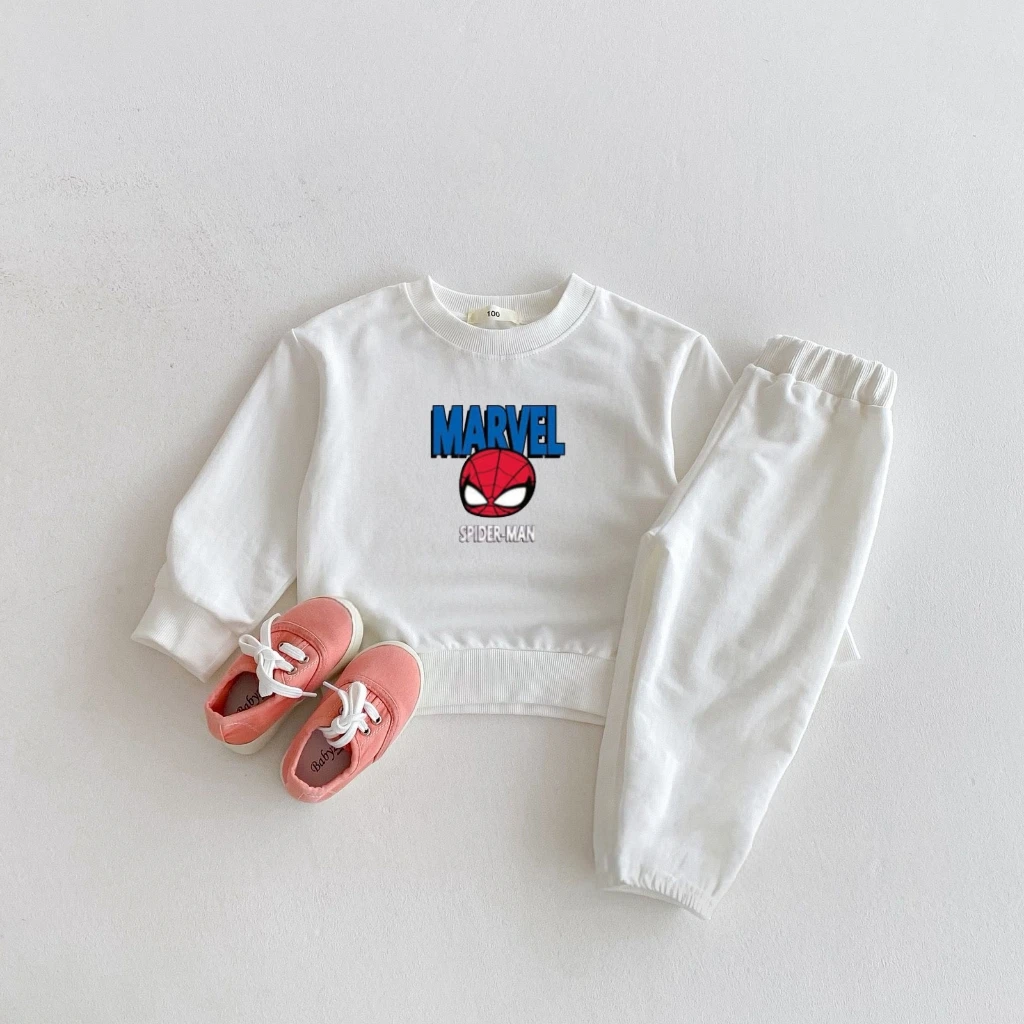 Beliebtes Design Kinder Langarm Sweatshirt Outfits Cartoon Print Mode Kleinkind Lässige Trainingsanzüge Baby Junge Mädchen 2 teil/satz