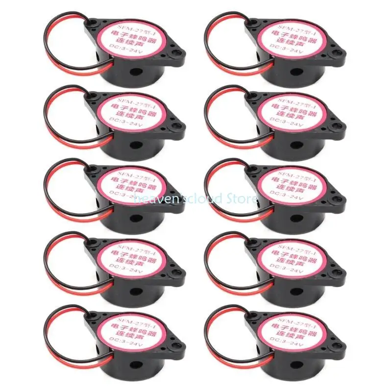 Y88B Conjunto 10pcs Buzinadores piezoelétricos ativos Piezo Buzzers 3-24V Alarmes bipe contínuos para aplicação eletrônica