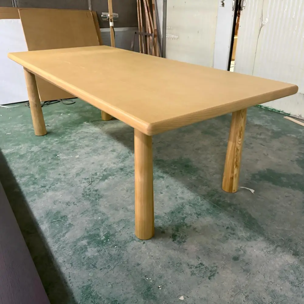 &High Quality Modern Style Teak Outdoor Dining Table Waterproof UV-Resistant Multi-Person Six-Person Courtyard & Hotel Use