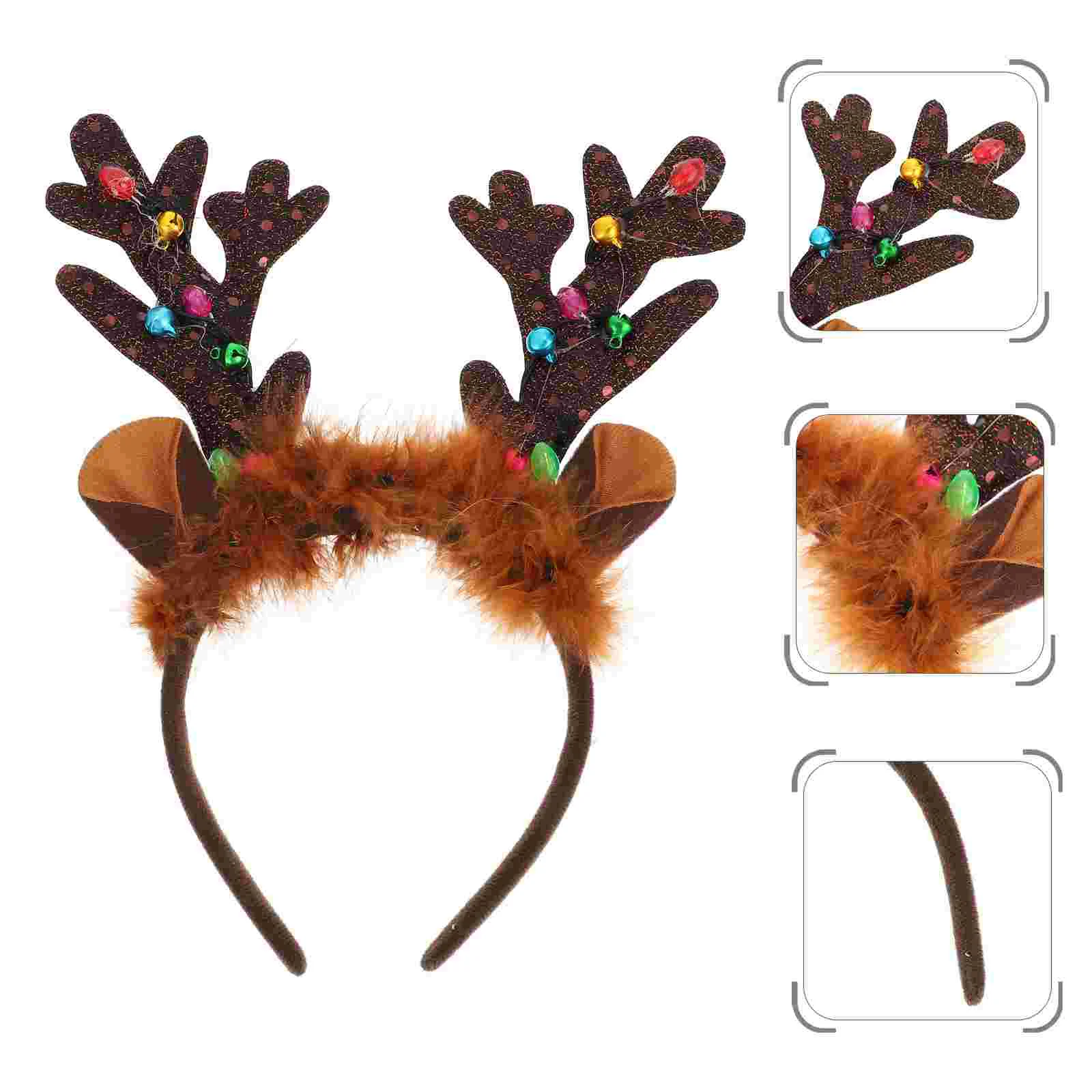 

4 Pcs Halloween Favors for Adults Christmas Glowing Headband Xmas Luminous Scarf Antler Men Women