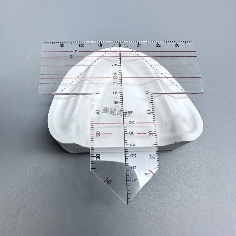 T-shaped Tooth Arrangement Guide Plate, Tooth Arrangement Ruler Middle Sub-ruler Auxiliary Tooth Arrangement Measurement Tool