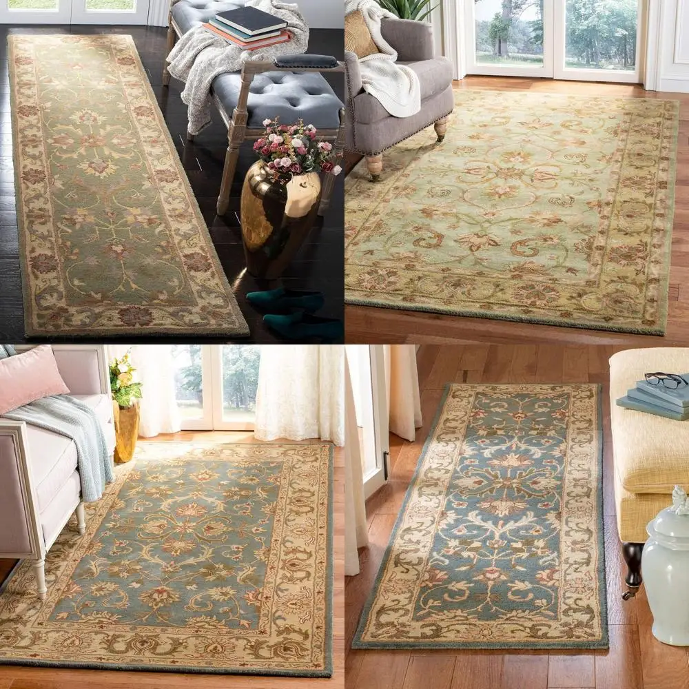 

Handcrafted Green & Gold Wool Oriental Rug, 2'3x4', Perfect for Entryways, Living Rooms, and Bedrooms (HG811A)