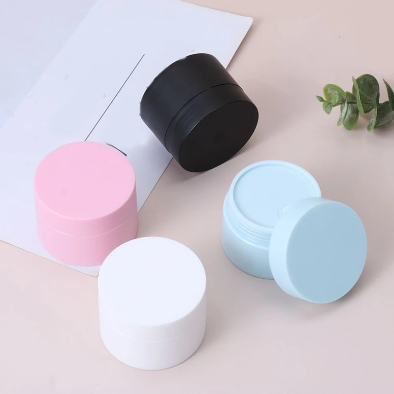 20Pcs Different Color Empty Jar Cosmetic Container Round Refillable Bottle Plastic Case Travel Tool