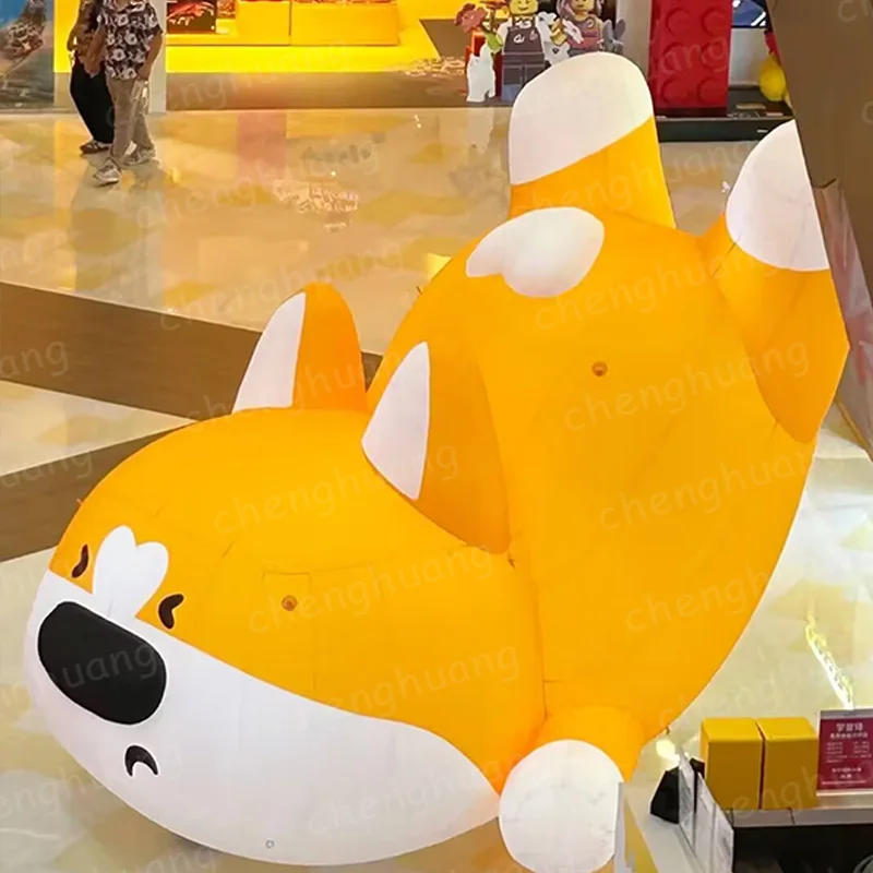 送風機付きの膨脹可能な愚かな犬、動物ベースのエアモデル、屋外広場やショッピングモールのプロモーションおよび装飾小道具