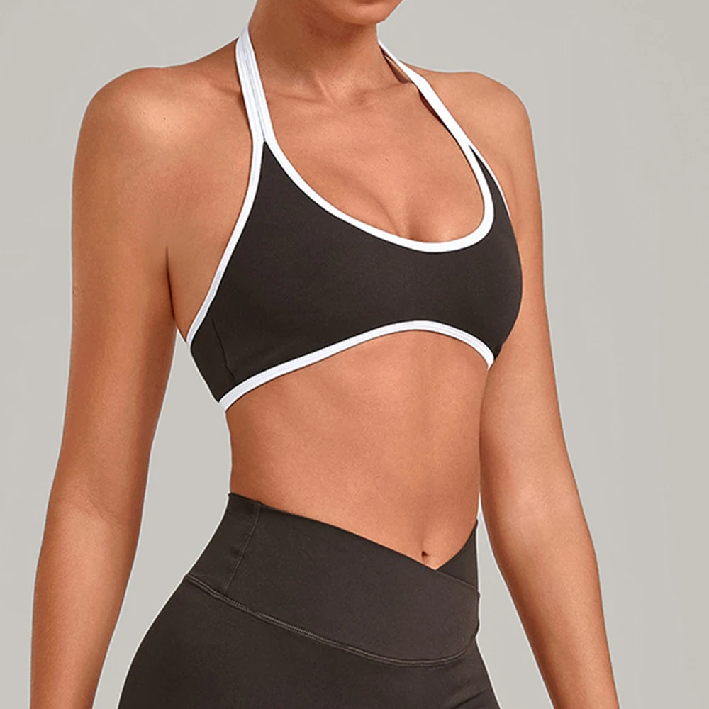 Contrast Color Yoga Bra Women's Breathable Gym Sports Underwear Fitness Tank Top Female Running Workout Crop Top Yoga Underwear