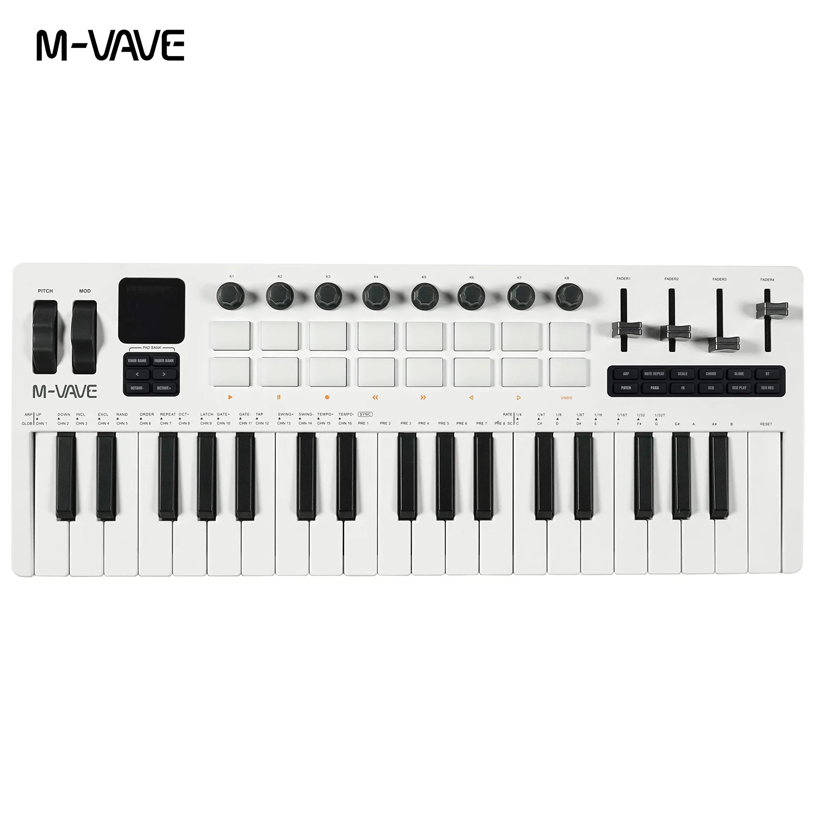 Hot Sale M Vave 37 Key Midi Keyboard Portable Rechargeable Synthesizer For Music Production Electronic Music Arrangement