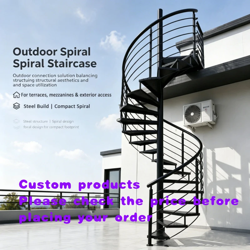 custom.2026 New Product: Indoor and Outdoor Rotating Stairs, Metal Stairs, Customizable Design