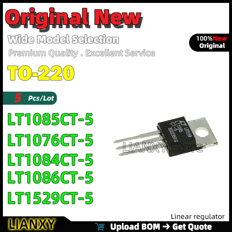 

5 шт. TO-220 LT1085CT-5 LT1076CT-5 LT1084CT-5 LT1086CT-5 LT1529CT-5 Линейный регулятор Новый оригинальный