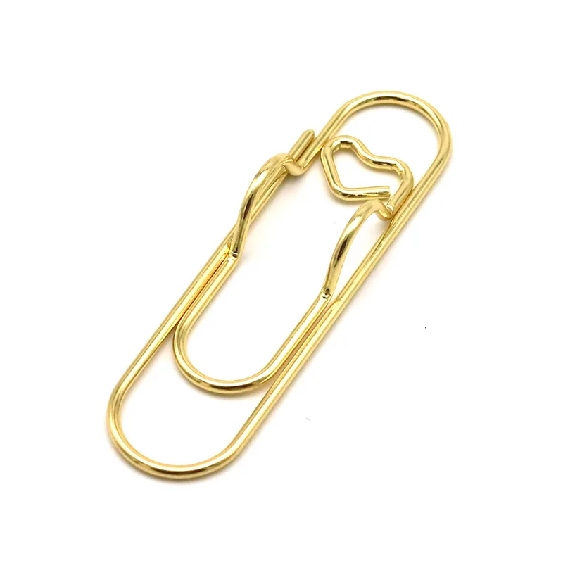 10pcs Love Shaped Paperclips Multifunctional Paper Fix Metal Pen Holder Clip Journal Document Clips Notebook Pin Accessories