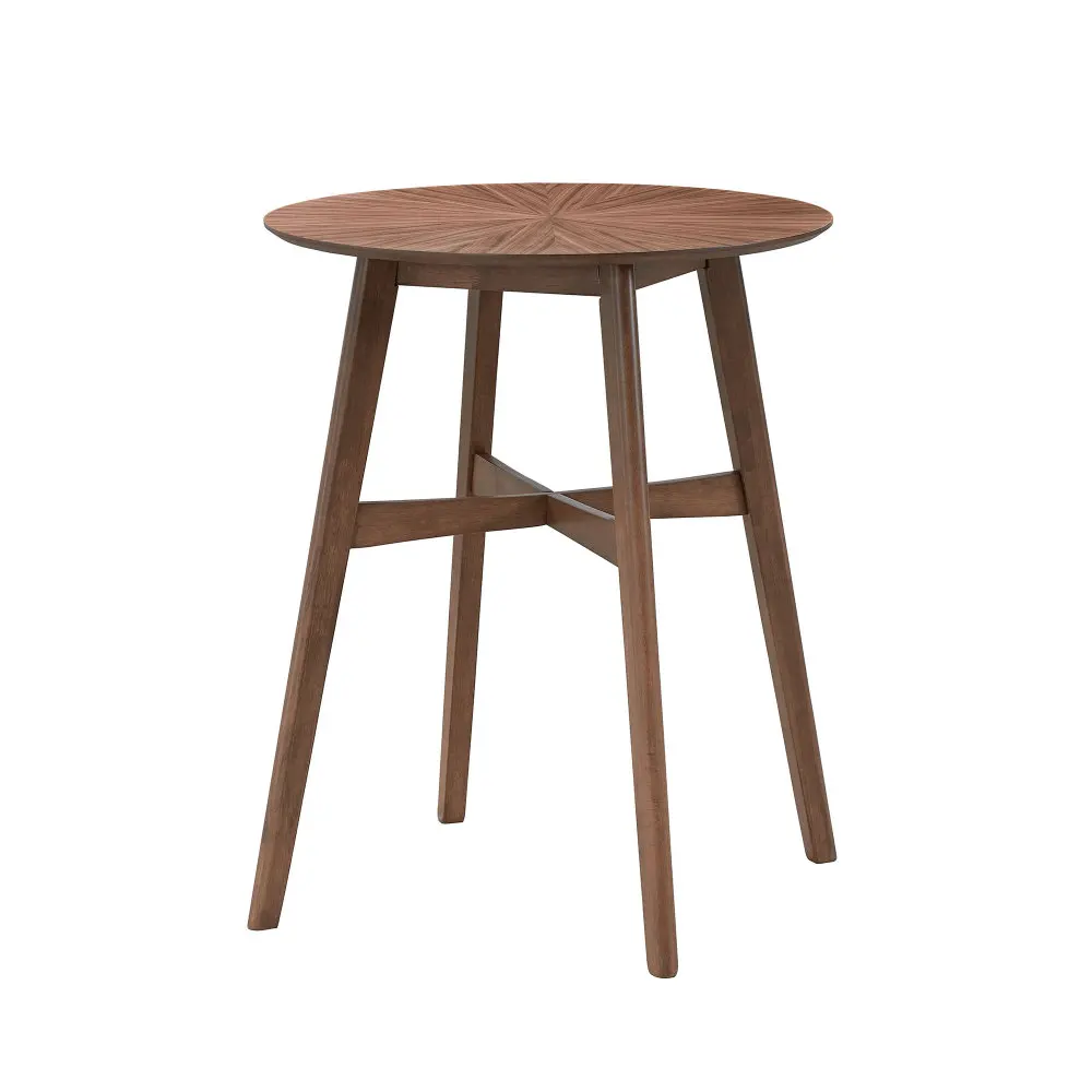 

31.5 Inch Oversize Round Bar Table, Wooden High Top Kitchen Dining Table for Pub,Living Room,Restaurant,Cocktail Bar,Walnut