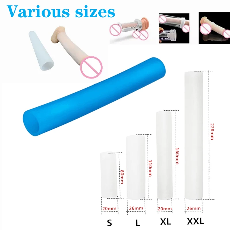 Various Size Genital Sleeve Silicone Sleeve For Penis Glans Cap Sleeve Mens Pleasure Items Enlargement Extender Stretcher Pump