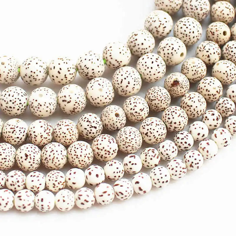 10PCS Natural Original White Star Moon Lotus Bodhi Seeds Round 9mm 10mm 12mm TSB0537