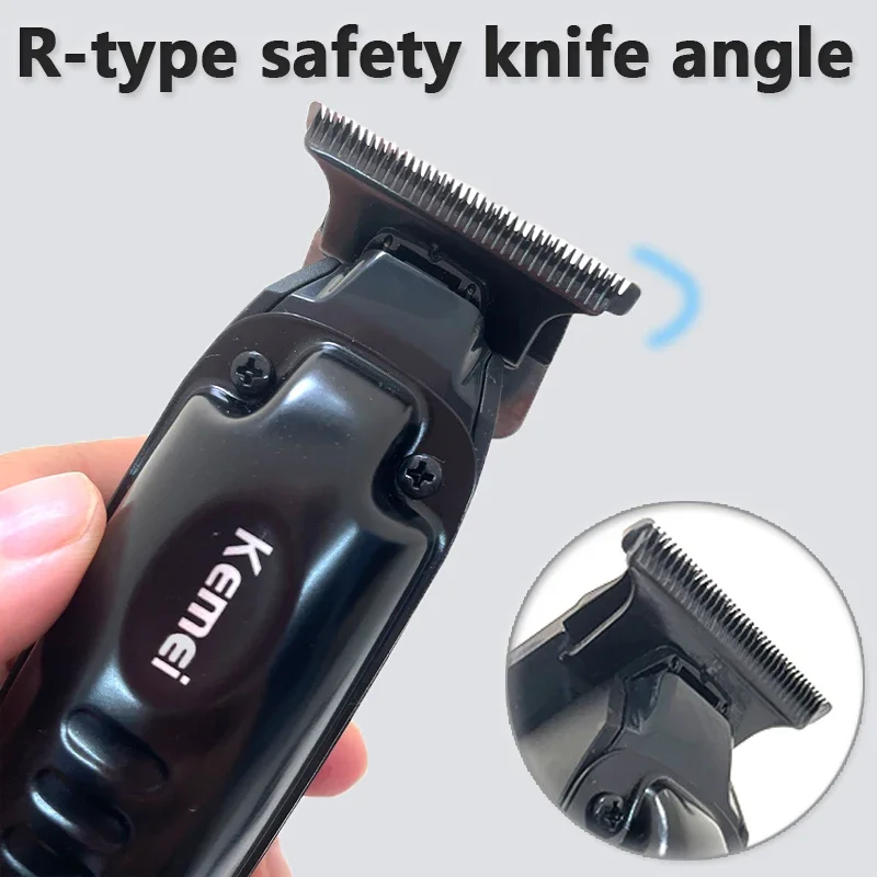 ماكينة تشذيب الشعر اللاسلكية Kemei 1579 PRO 0 مم ماكينة قص ذات فجوة صفرية وتفاصيل أداء عالي ومنخفض