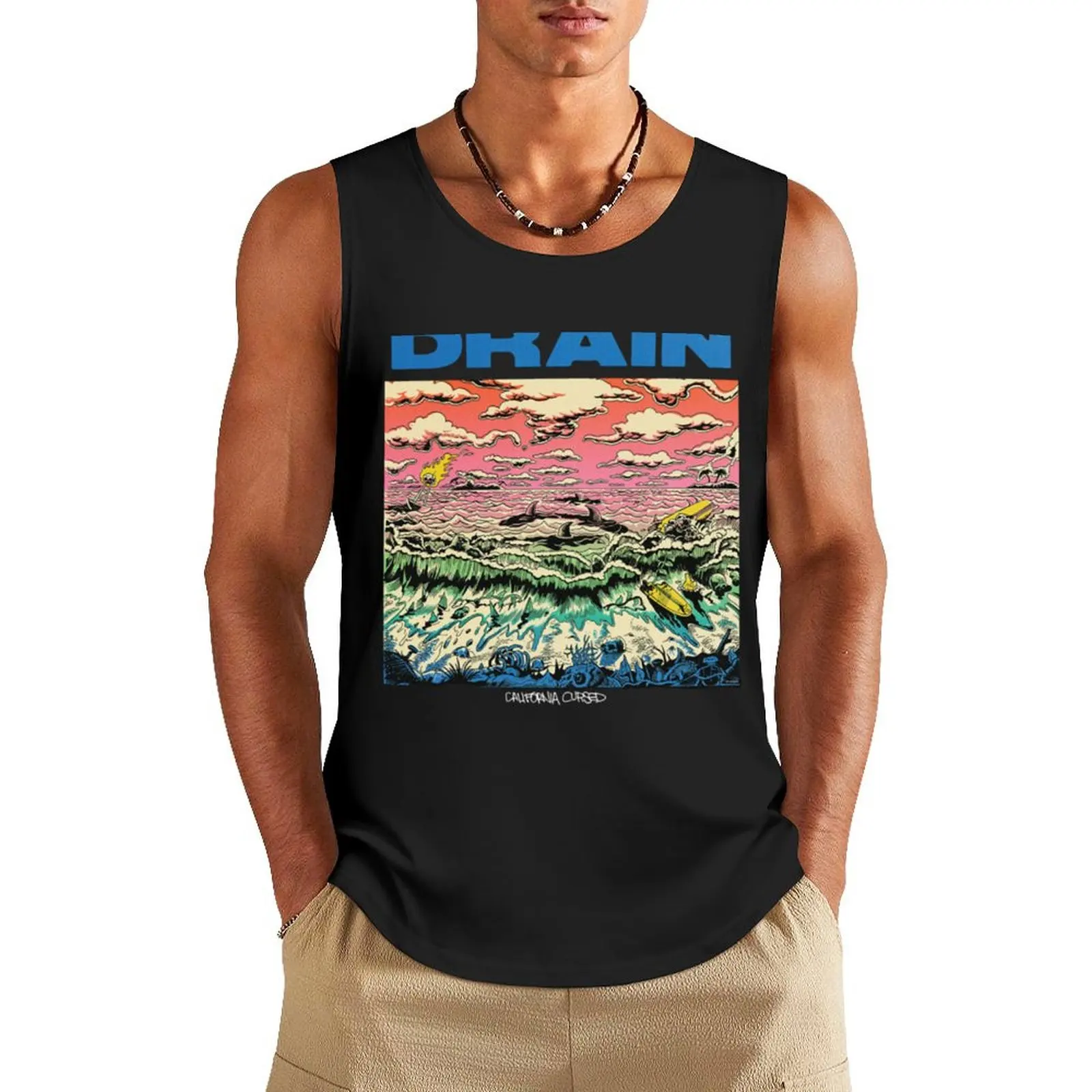 

FAN ART DRAIN CALIFORNIA CURSED Classic Tank Top Men's gym t-shirt t-shirt gym man Man clothes for gym