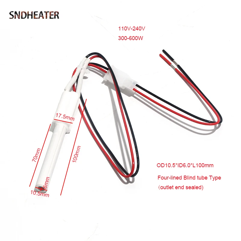 SNDHEATER 220 فولت بيليه موقد MCH السيراميك الشاعل عنصر ID6mm شواء كهربائي إشعال قضيب تسخين المقاومة للتآكل 300 واط 100 مللي متر