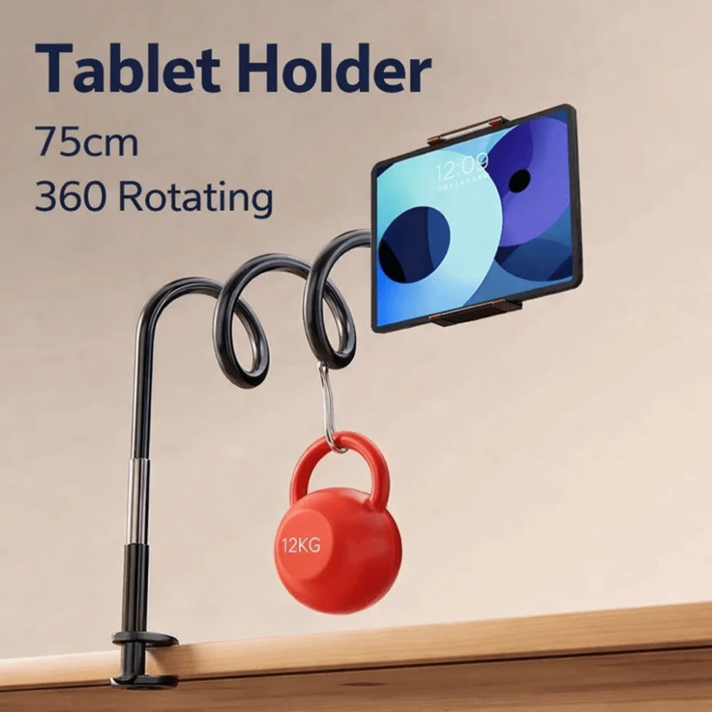 New 360 Rotating Lazy Phone Holder Spiral 75cm Tablet Holder Cantilever Support Bedside Phone Clip