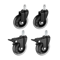 5PCS PU Caster Wheels 2 Inch 2.5 Inch 3 inch  Heavy Duty Casters Swivel Caster Wheels with Brake Silent Caster Furniture Wheels