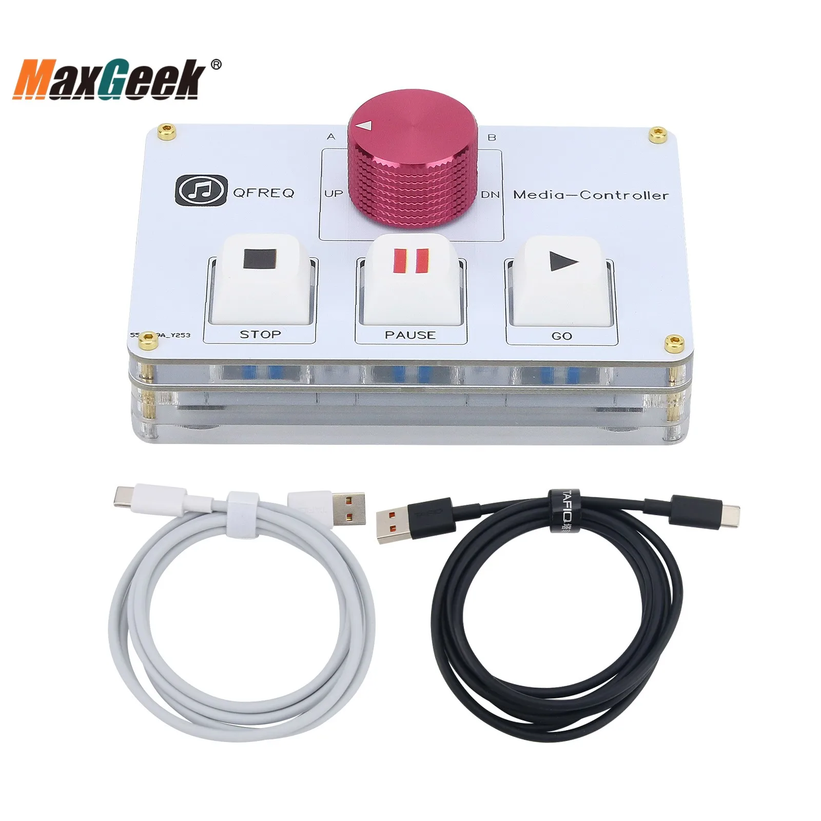 وحدة تحكم Maxgeek-QLAB ، تدعم جهازي كمبيوتر ، محارب QLAB P1 SSP Itunes KUGOU Foobar2000 ، أسود وأبيض