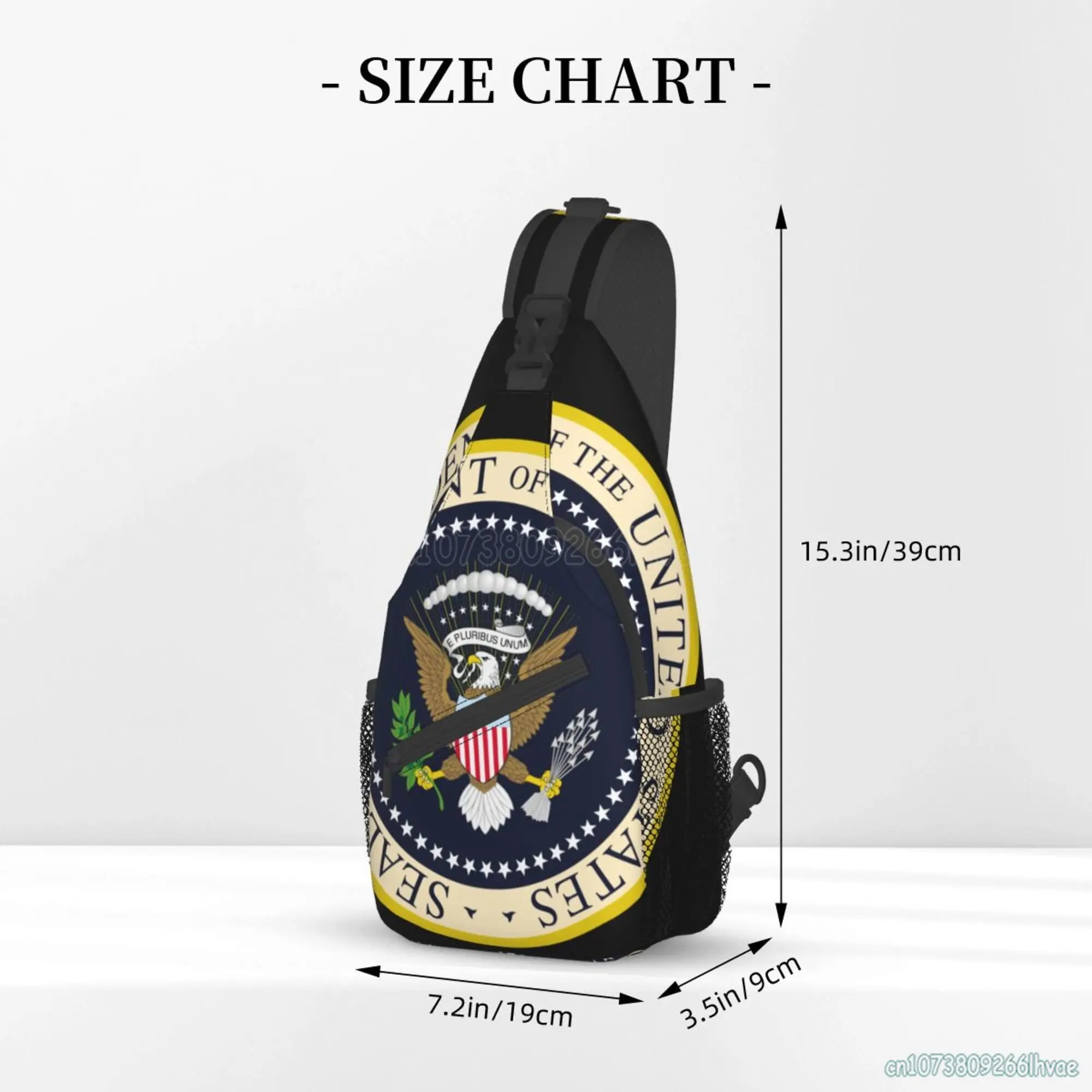 Bolso cruzado con sello del Presidente de los Estados Unidos, bolsa de pecho, mochila de viaje informal Unisex para viajes, playa, Camping,