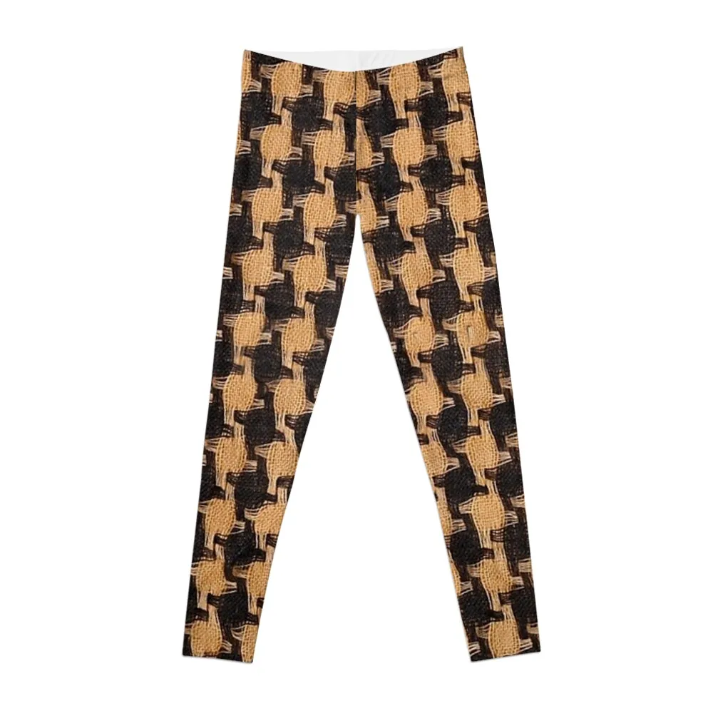 

Beige light brown earthy houndstooth pied de poule shemagh kaffiyeh pattern scarf Leggings Women's sports pants Womens Leggings