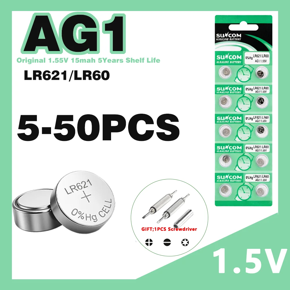 5-50Pcs AG1 LR621 3…