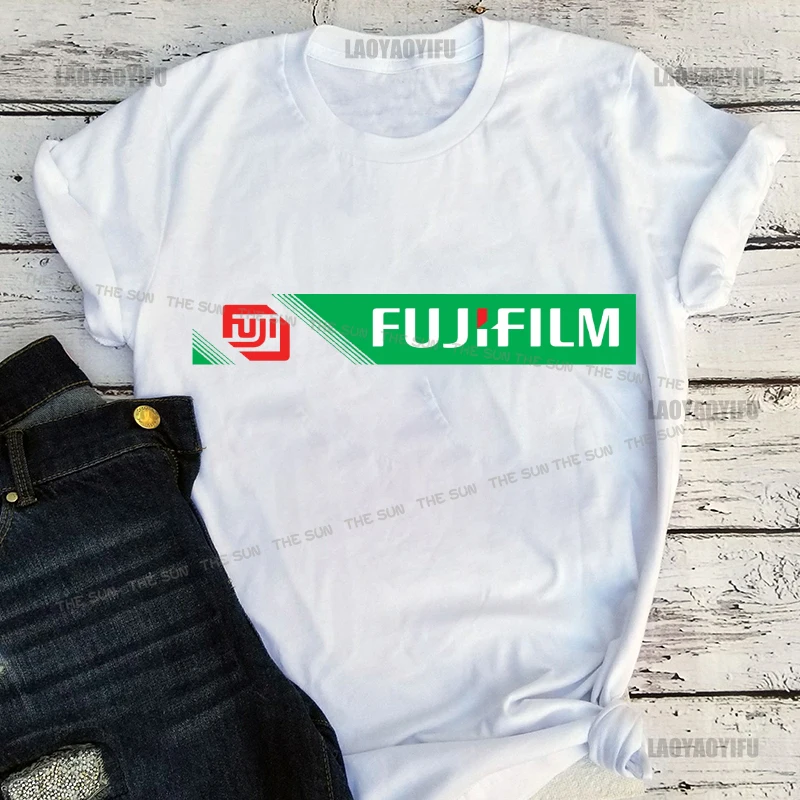 Printing Fujifilm Graphic  Shirt Harajuku Casual T-Shirt Street Fashion Short Sleeve Clothing Streetwear Men's Cotton