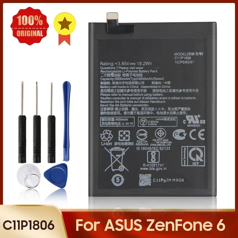 Replacement Battery C11P1806 For ASUS ZenFone 6 ZS630KL I01WD 5000mAh High Quality Batteries With Tool