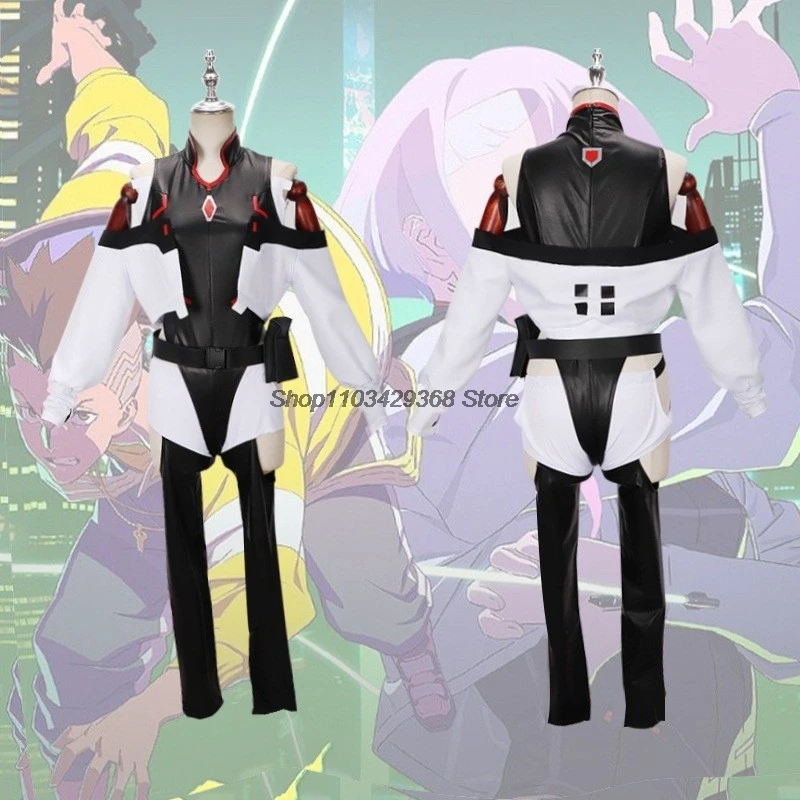 Disfraz de Anime Cyber Lucy punk para mujer, mono Sexy, peluca Lucy, uniforme de juego de rol, ropa de Halloween