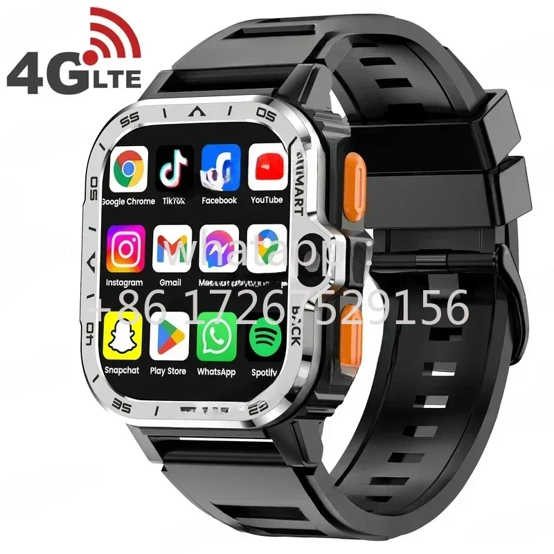 4G Sim Card Android Smartwatch 5G GPS WIFI S8 Ultra S9 Dual Camera Man 2024 Women Men Fashion Black PGD