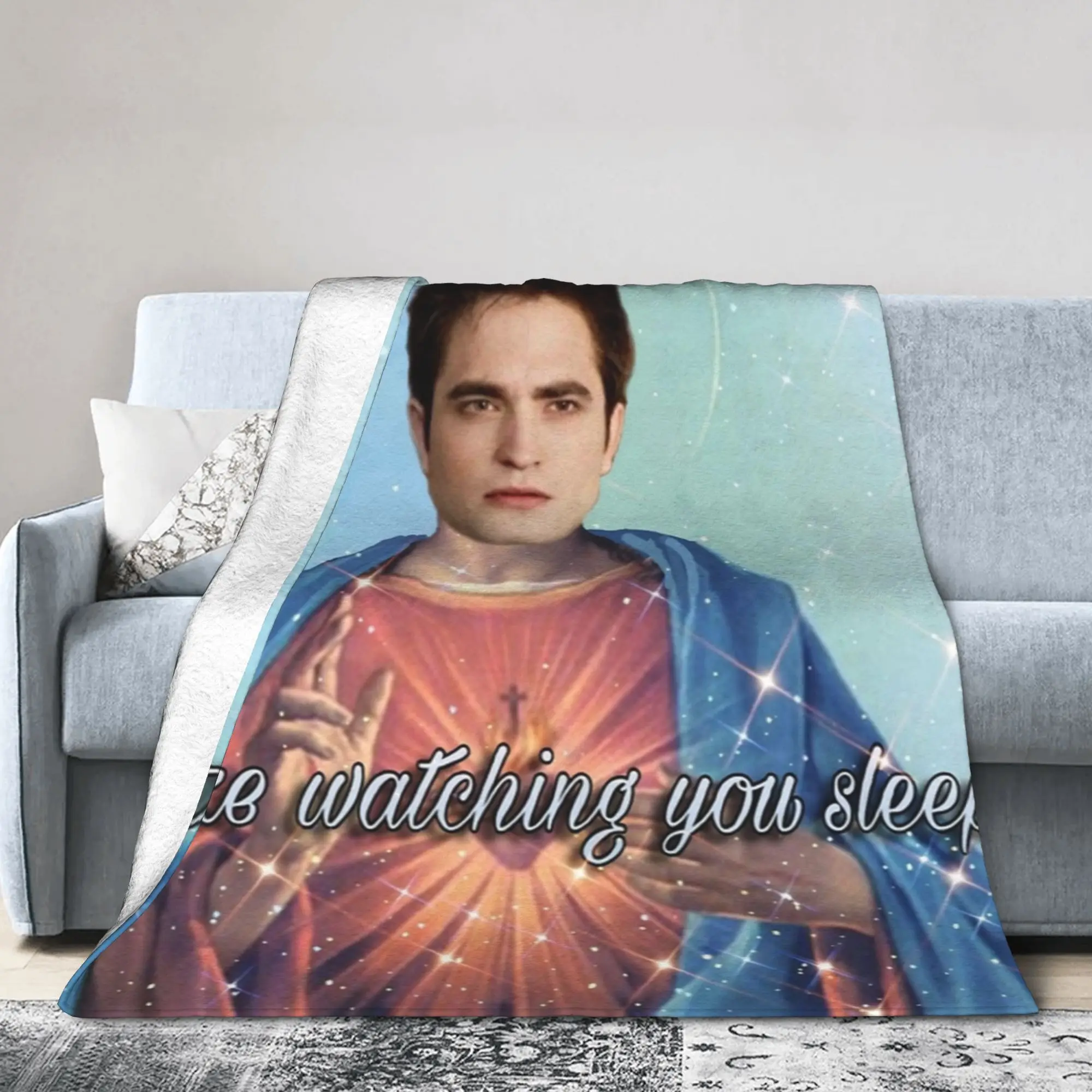 Twilight Edward Jesus Blanket Coral Fleece Plush Decoration Robert Pattinson Soft Throw Blankets for Bedding Office Bedspread