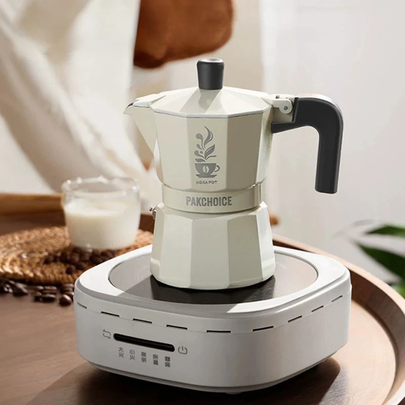 Food Grade Aluminium Alloy Double Valve Moka Pot Household Double Pressure Valve Hand Coffee Pot Set Portable Coffee Utensil New
