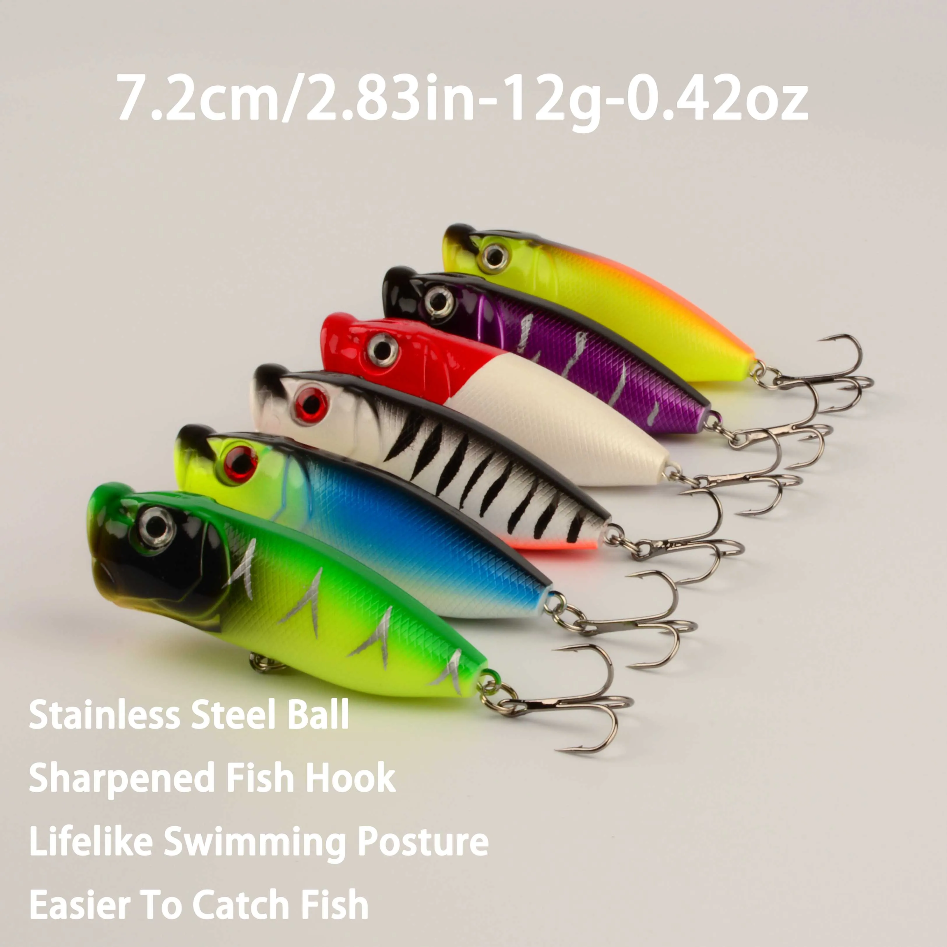 Popper de superficie 7.2cm – Señuelo artificial de plástico duro - imagen 4