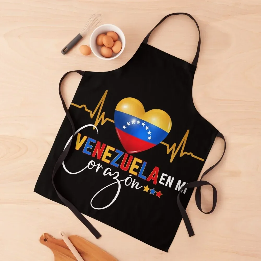 

Venezuela en el Corazon Venezuelan Pride Apron Kitchen Novel Kitchen Accessories kindergarten teacher Apron