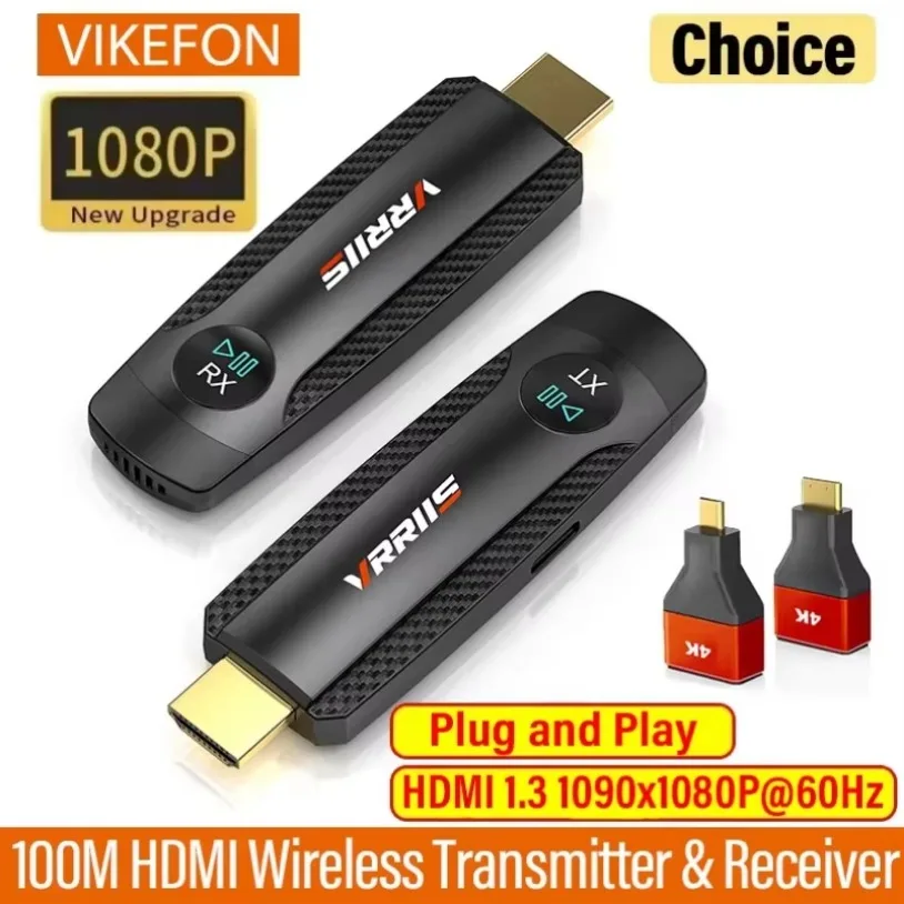100M 1080P @ 60 هرتز HDMI-متوافق مع جهاز إرسال واستقبال لاسلكي HDMI موسع 50 متر المدى لتلفزيون الكمبيوتر/جهاز العرض/الشاشة