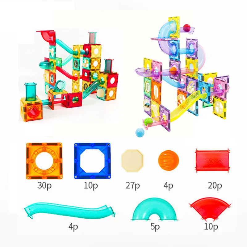 مجموعة بناء البلاط والأنابيب المغناطيسية المكونة من 110 قطعة من GIROMAG - ألعاب البناء التعليمية الجذعية للأطفال الأولاد والبنات من سن 3 إلى 12 عامًا