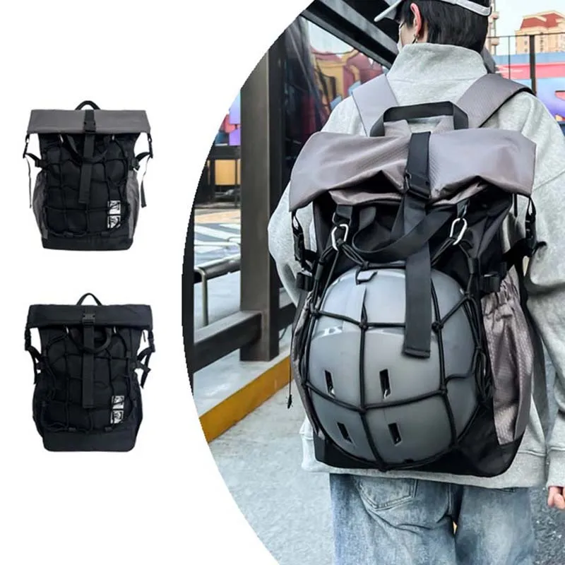 

Unisex Frizz Large Capacity Backpack Fashionable Design Casual Daily Outing Shoulders Bag Cycling Helmet Backpacks