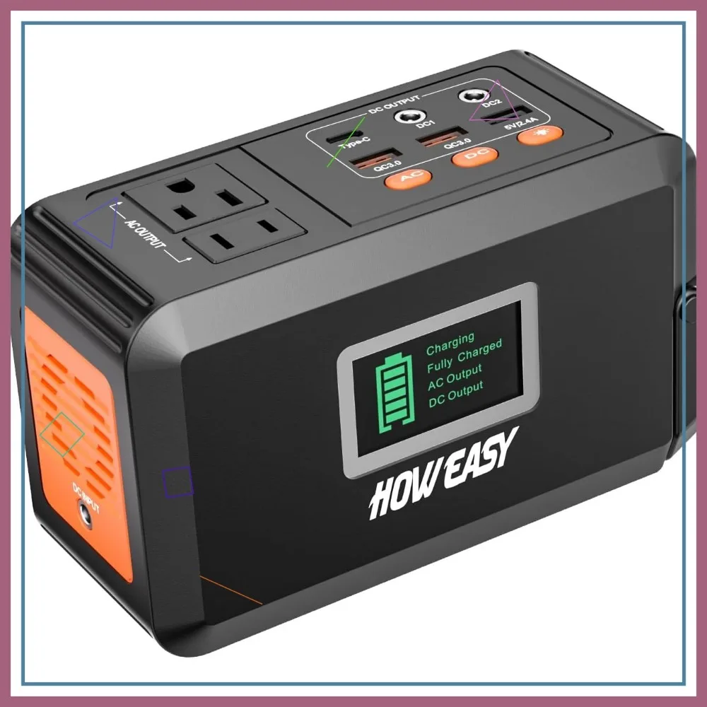 

Portable Power Station 120W Solar Generator 88Wh Battery with AC/DC/USB/LED Light for Outdoor Camping Emergency