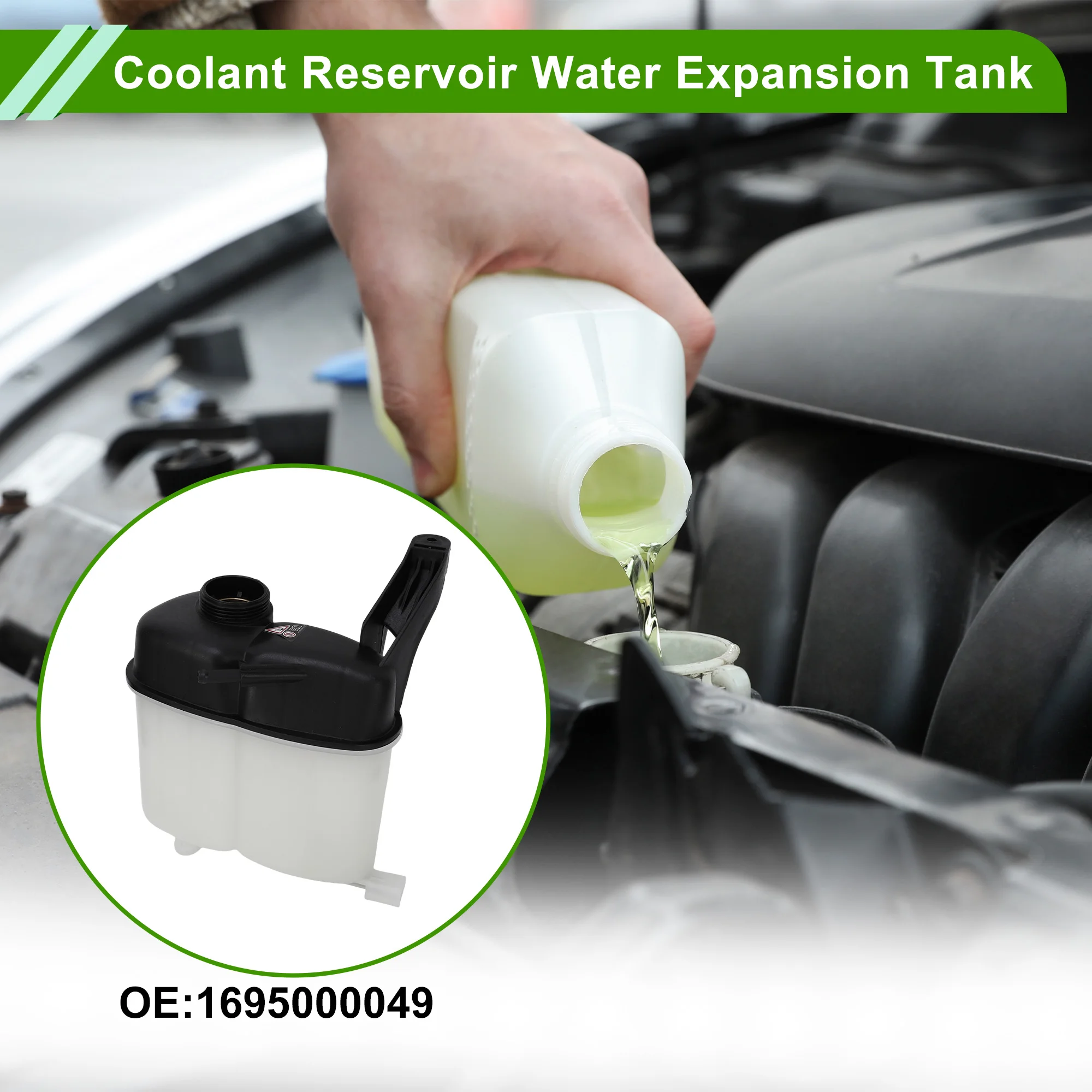 UXCELL No.1695000049 Coolant Reservoir Water Expansion Tank for Mercedes-Benz W169 W245 2004-2012 Heat Resist Coolant Bottle