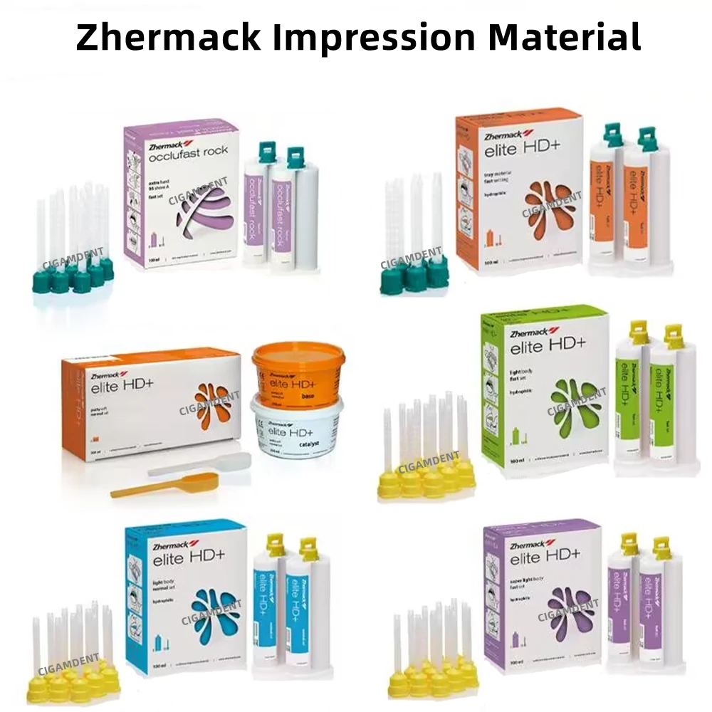 Zhermack Dental Impression Material Artificial Gum Duplicaton Silicone Bite Registration Light Body Heavy Body HD Putty Soft