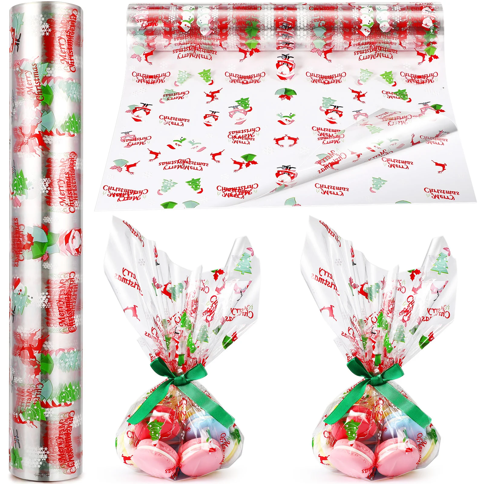 

Flowers Packing Paper Cellophane Wrap Christmas Wrapping Wrapper Transparent Bags Gift